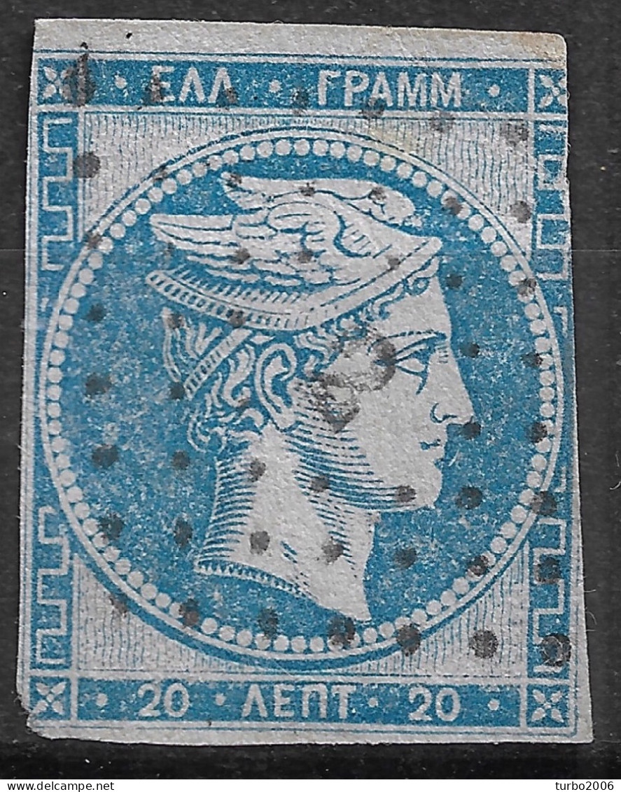 GREECE 1867-69 Large Hermes Head Cleaned Plates Issue 20 L Sky Blue Vl. 39 / H 27 A - Oblitérés