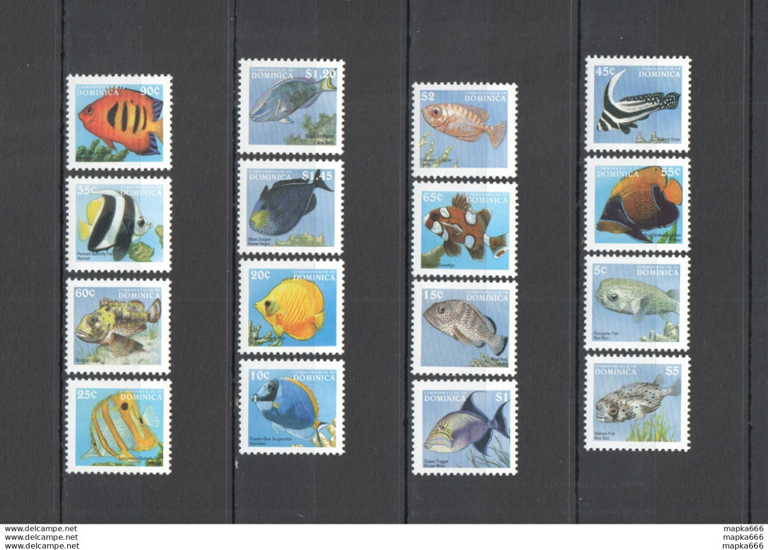 Pm125 Dominica Fauna Fish & Marine Life !!! Big Set Mnh - Meereswelt