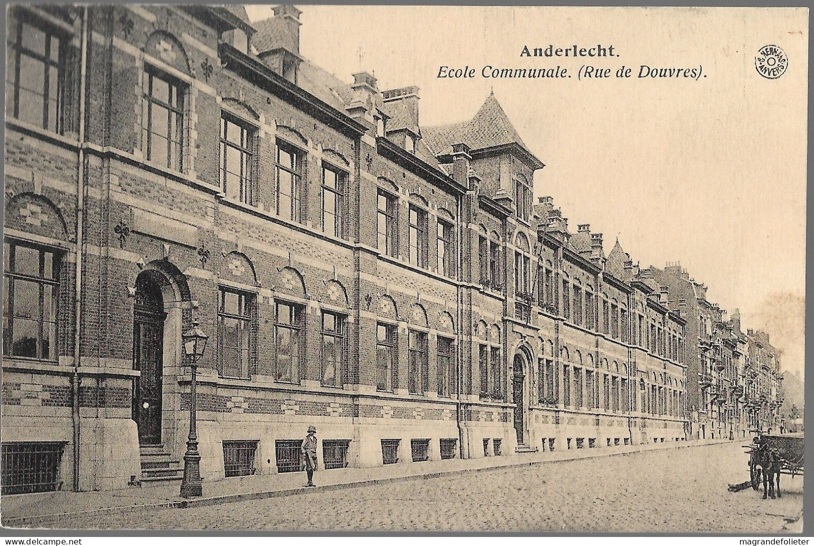 CPA CARTE POSTALE BELGIQUE BRUXELLES-ANDERLECHT ECOLE COMMUNALE RUE DE DOUVRES - Anderlecht