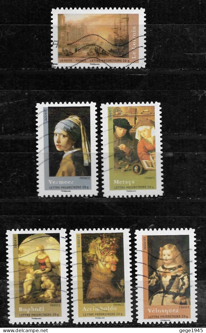France 2008 Oblitéré Adhésif  N°151 -152 - 154 -157 -158 -159  Ou 4133 - 4134 - 4136 - 4139 - 4140 - 4141 Chefs D'oeuvre - Used Stamps