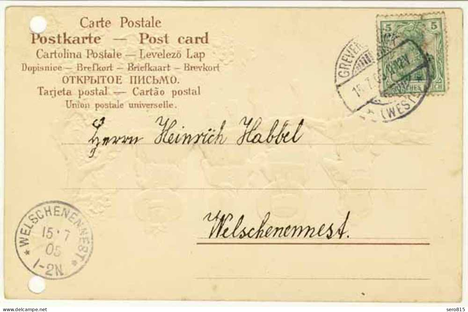 AK Prägekarte Glückwunsch Namenstag 1905 Kinder Nach Welschennest  (2728 - Other & Unclassified