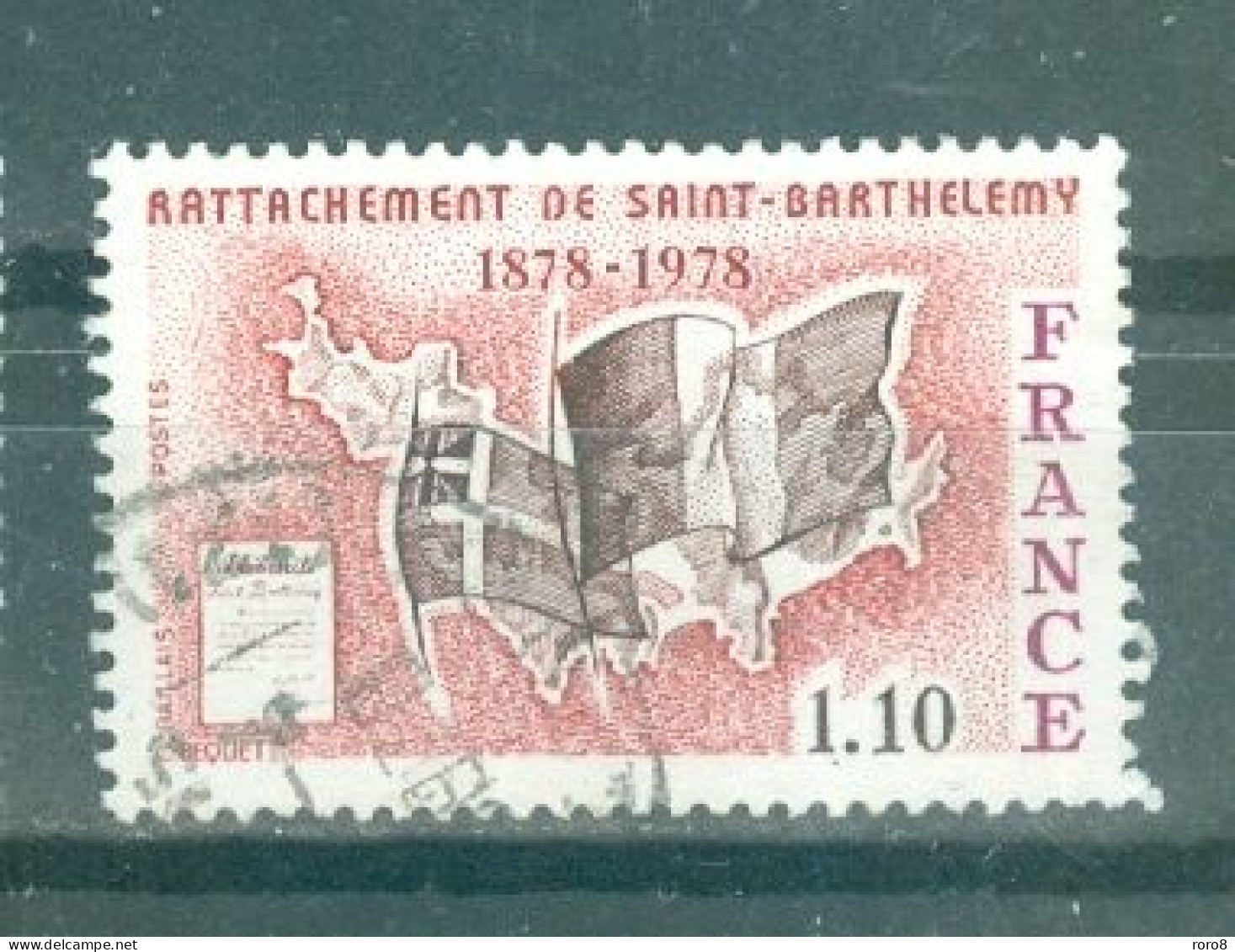 FRANCE - N°1985 Oblitéré - Rattachement De L'île De Saint-Barthlélemy à La France (1878-1978). - Oblitérés