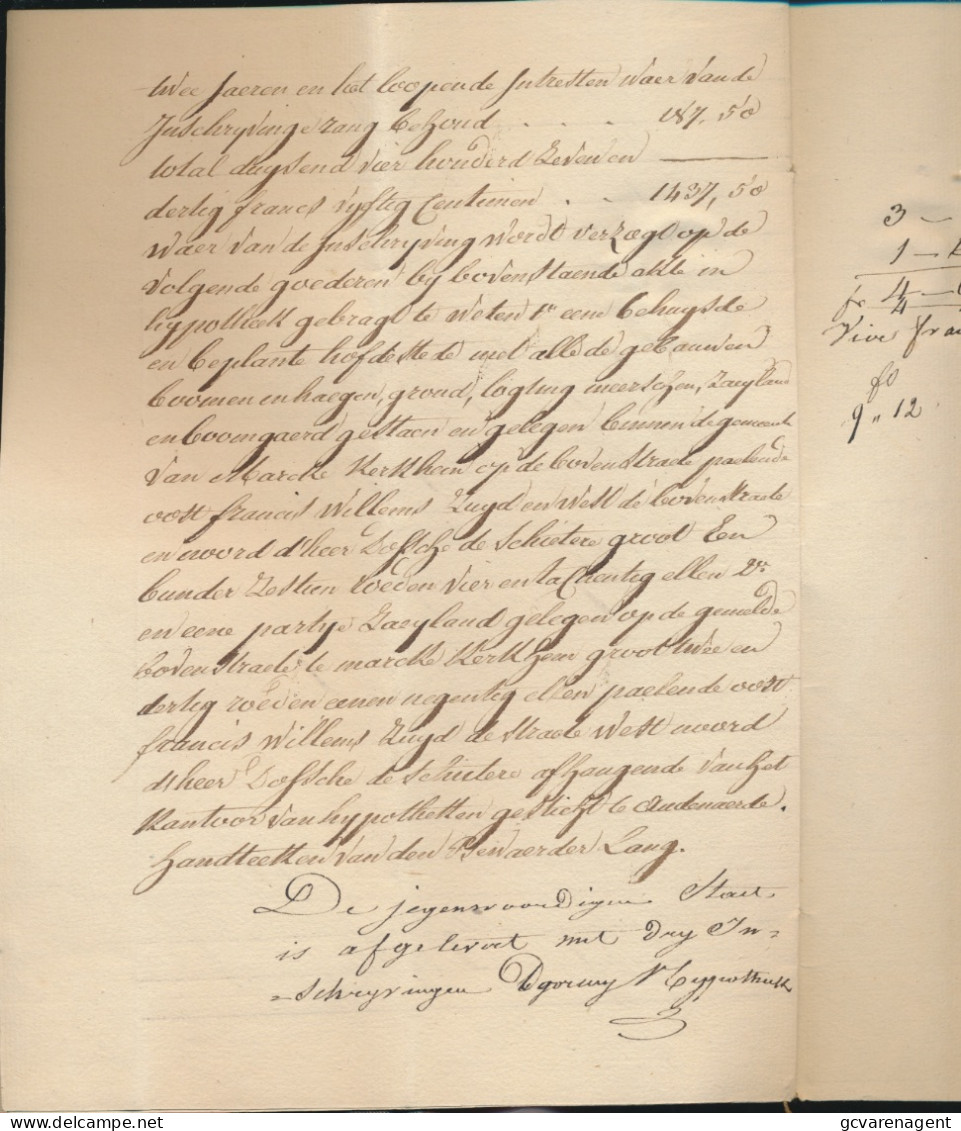 DOKUMENT 1836 STAD OUDENAARDE = BEWARING DER HYPOTHEKEN    6 BESCHREVEN BLADZIJDEN - Documents Historiques