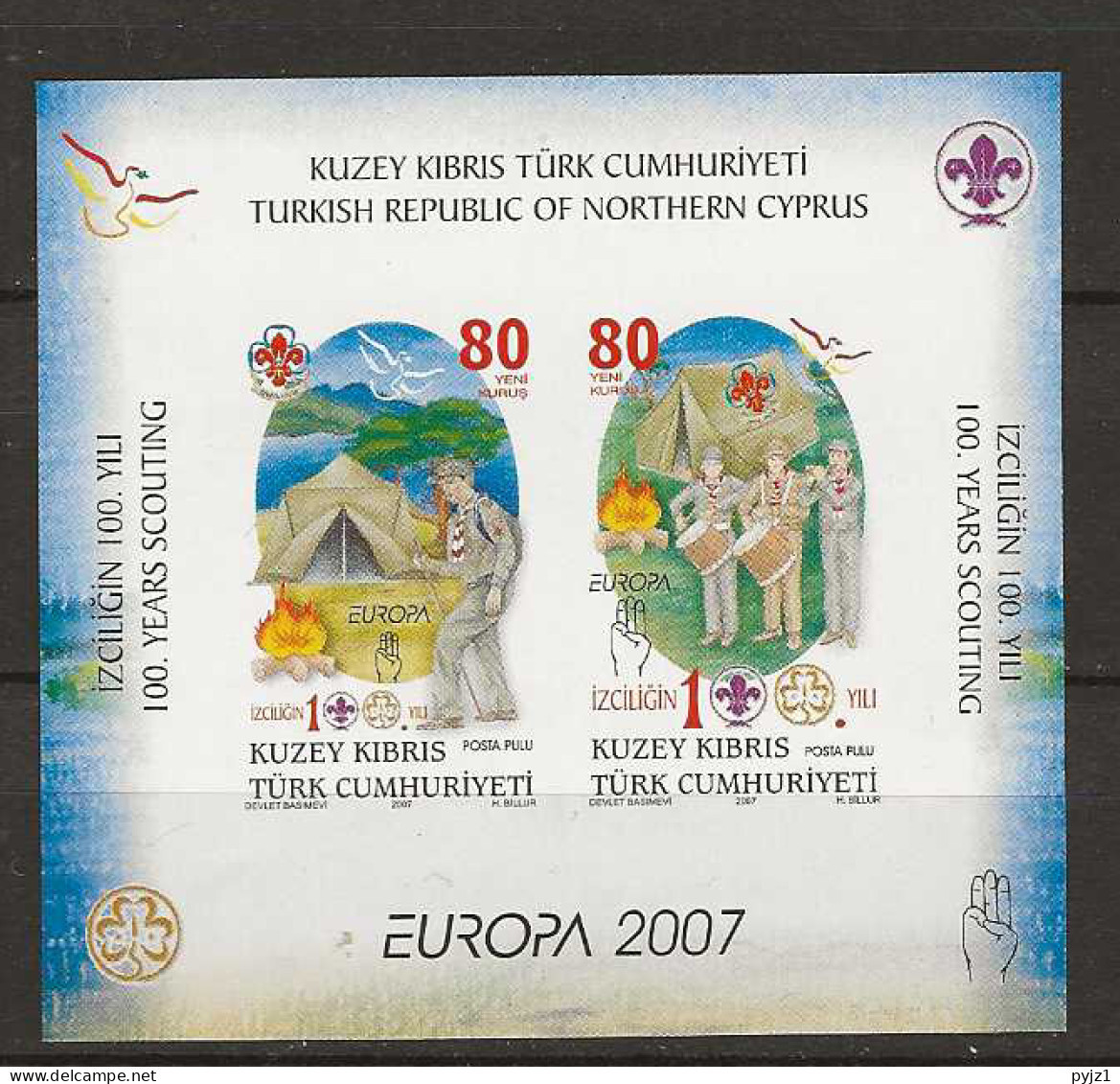 2007 MNH Turkish Cyprus, Mi Block 26 Postfris** - Nuovi