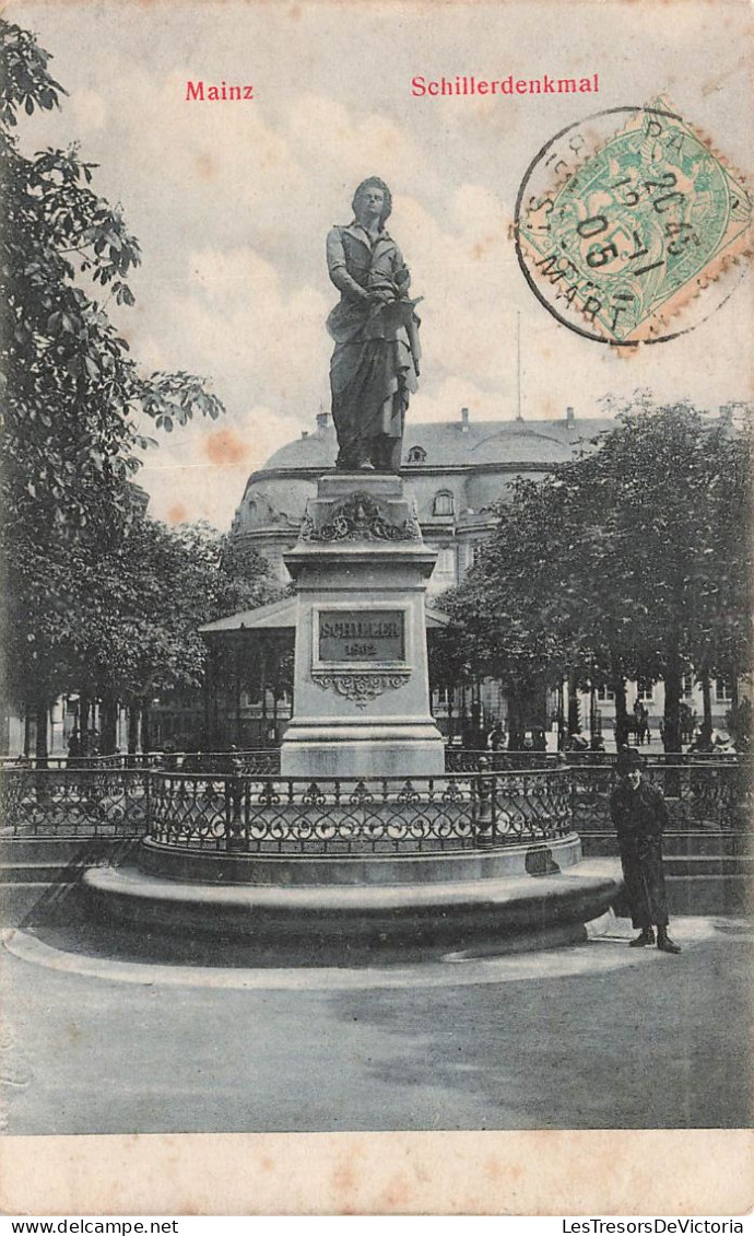 ALLEMAGNE - Mainz - Schillerdenkmal - Statue - Animé - Vue Générale - Carte Postale - Mainz