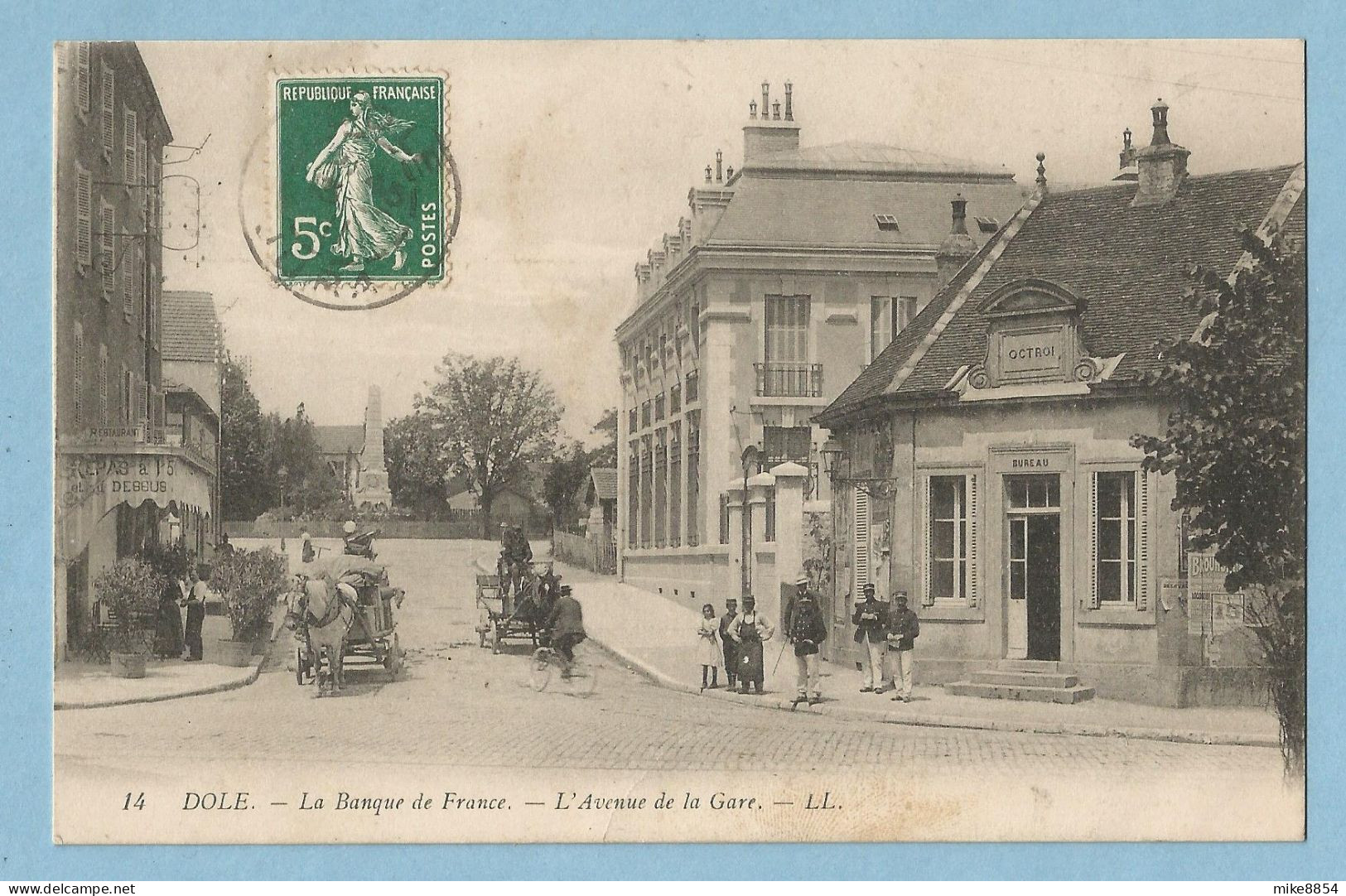 0555 CPA  DOLE (Jura)  La Banque De France - L'Avenue De La Gare - OCTROI  Bureau  +++++++++++++++++ - Dole