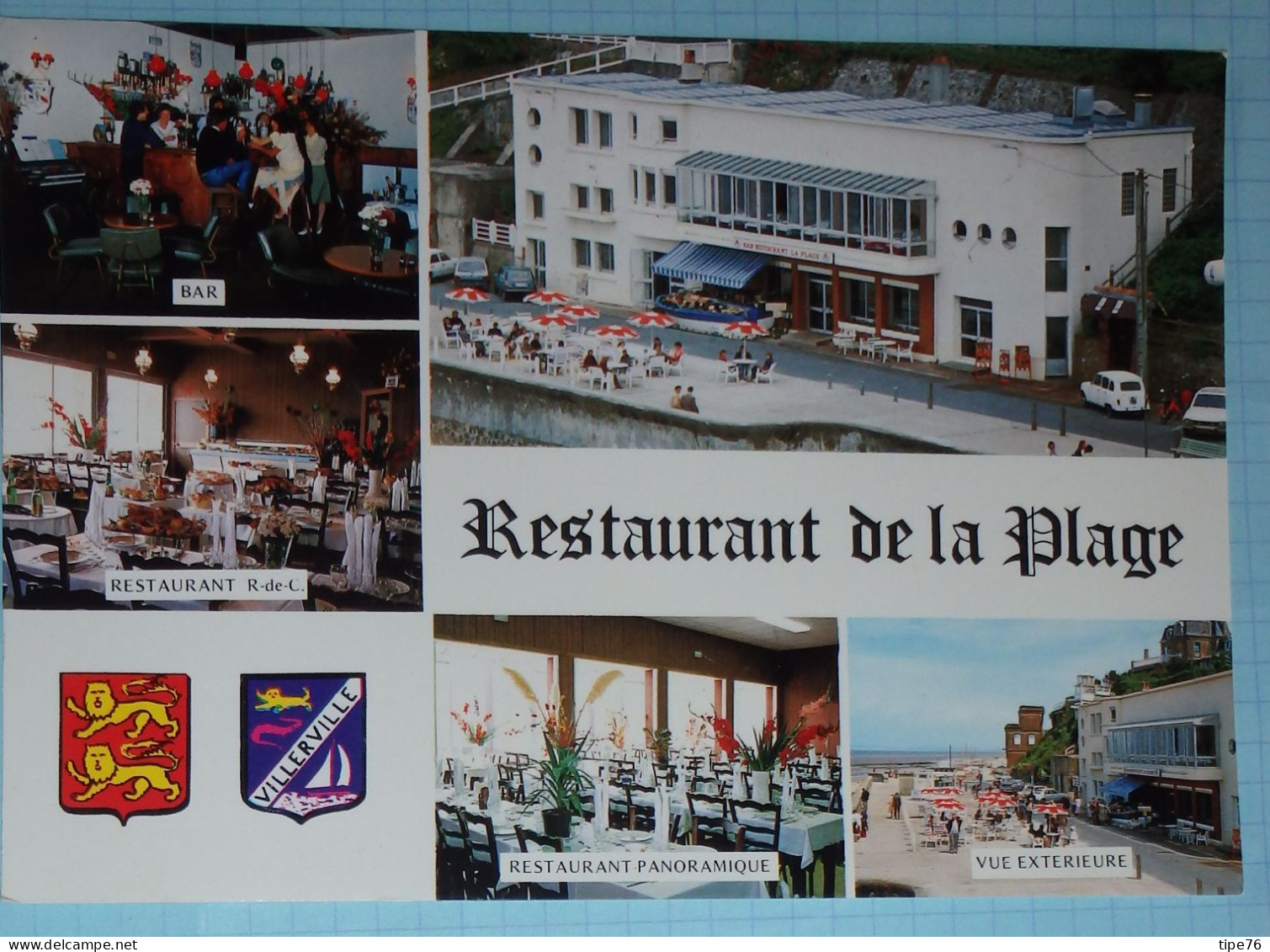 14 Calvados CPM Villerville Bar Restaurant La Plage Ancien Casino Multivues - Villerville
