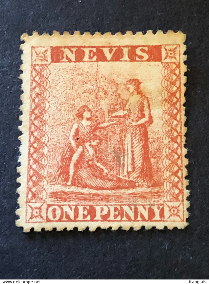 NEVIS SG 15  1d Pale Rose Red Perf 13  MNG (*) - St.Christopher, Nevis En Anguilla (...-1980)