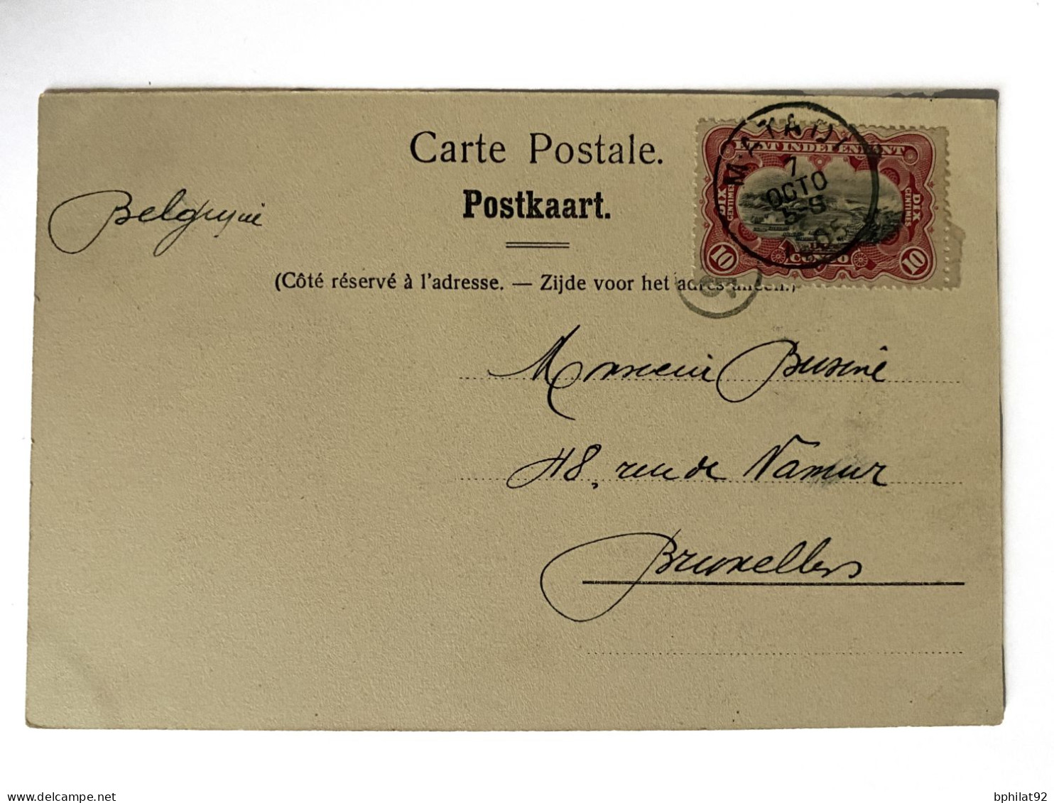 !!! CONGO, CPA DE 1905, DÉPART DE  MATADI POUR BRUXELLES (BELGIQUE). - Storia Postale