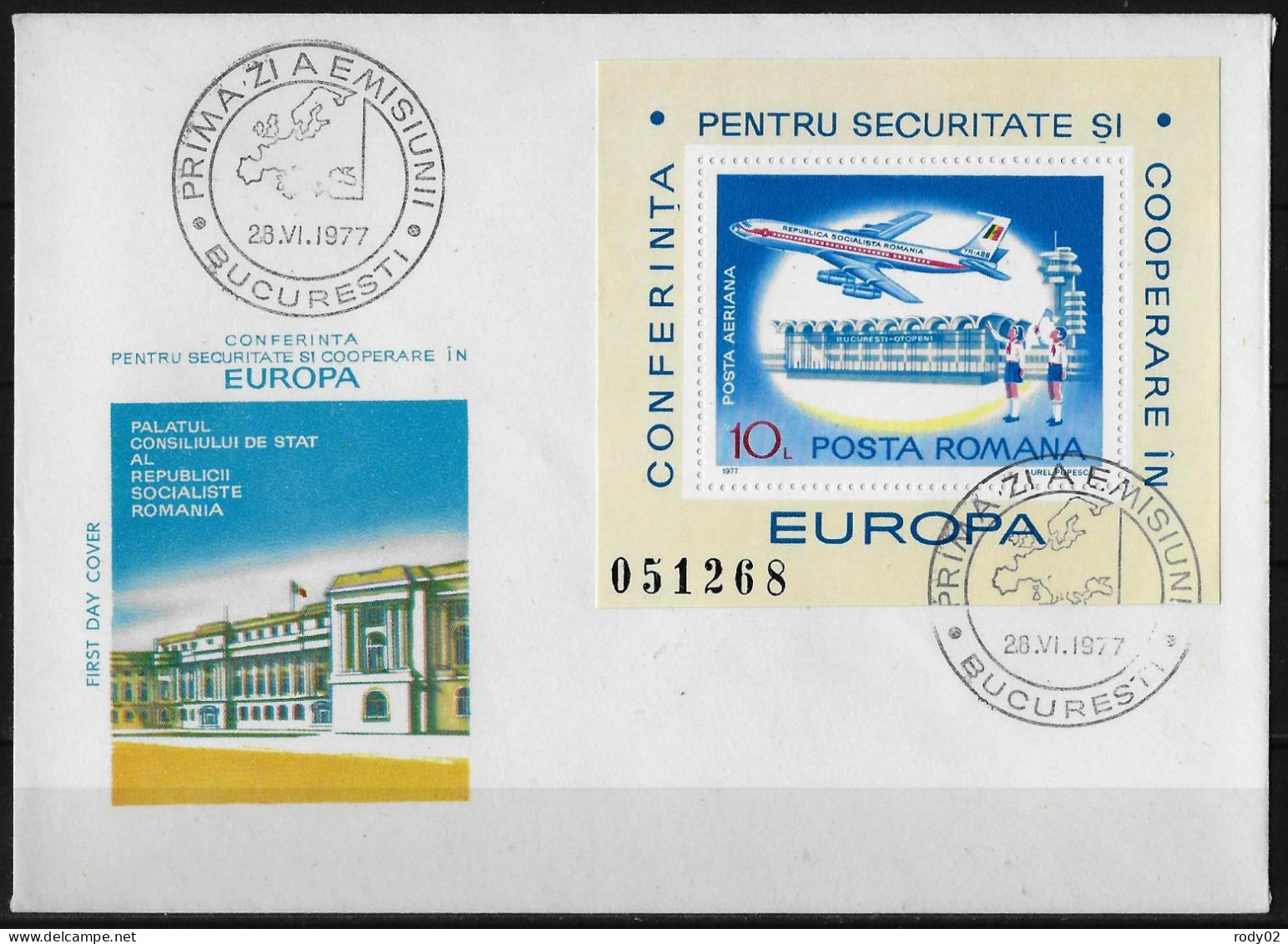 ROUMANIE - AVIATION - BOEING 707 SUR L'AEROGARE DE BUCAREST - BF 129 - ENVELOPPE 1ER JOUR - Airplanes