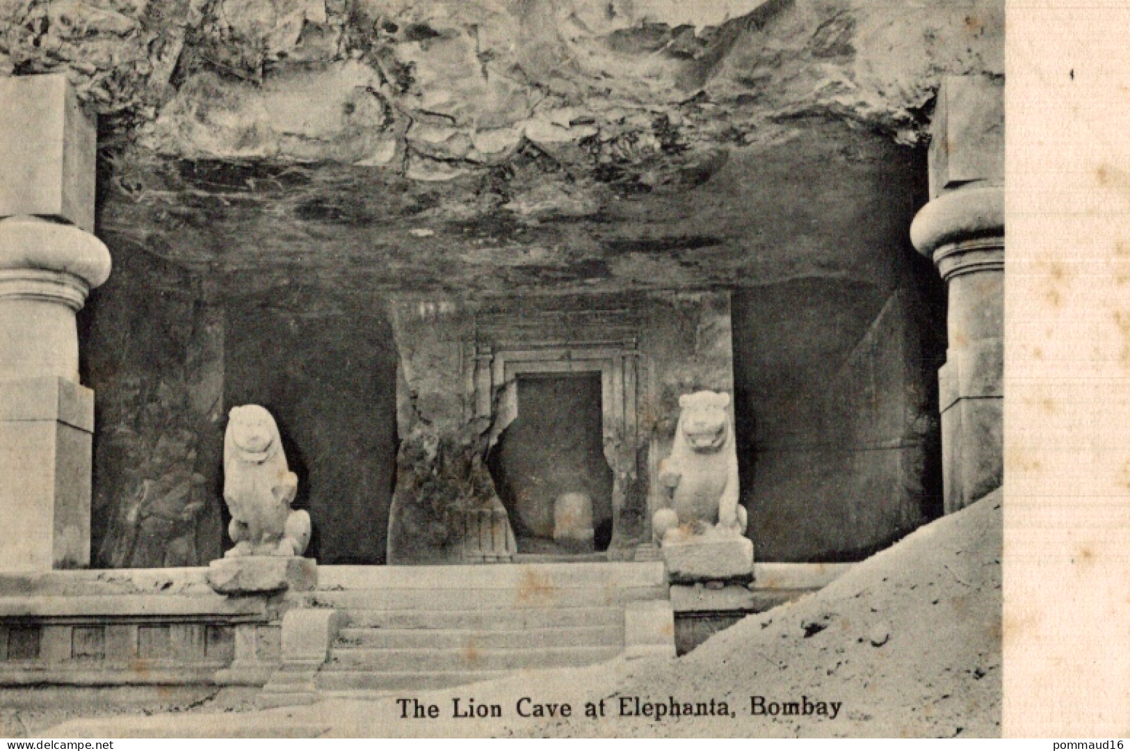 CPA The Lion Cave At Elephanta, Bombay - India
