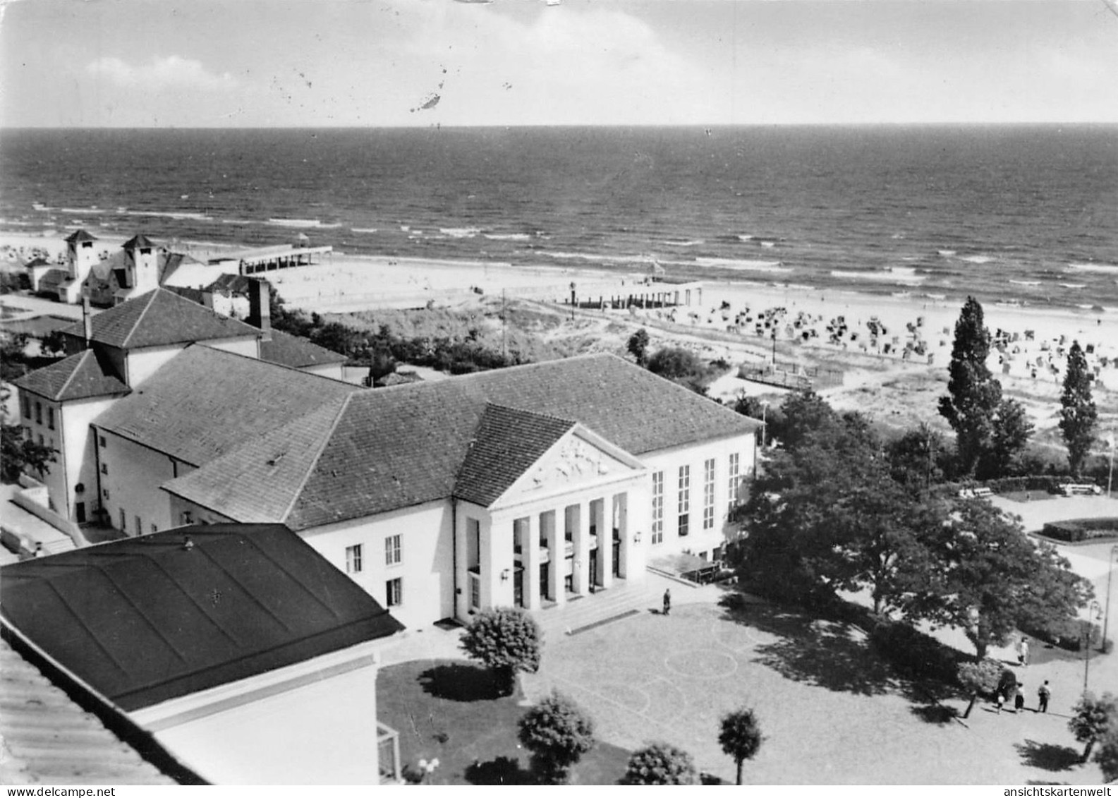 Ostseebad Heringsdorf Kulturhaus Mit Strand Gl1961 #169.517 - Sonstige & Ohne Zuordnung