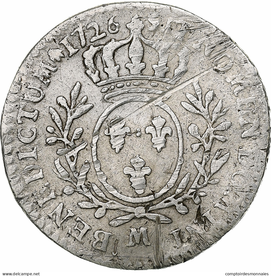 France, Louis XV, 1/10 Écu Aux Branches D'olivier, 1726, Toulouse, Argent, TB - 1715-1774 Lodewijk XV