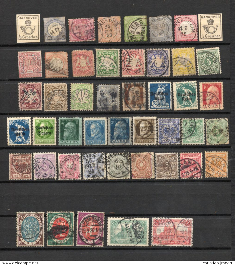 Anciens Etats Et Reich  Lot Pour Recherches  47 Timbres - Collections