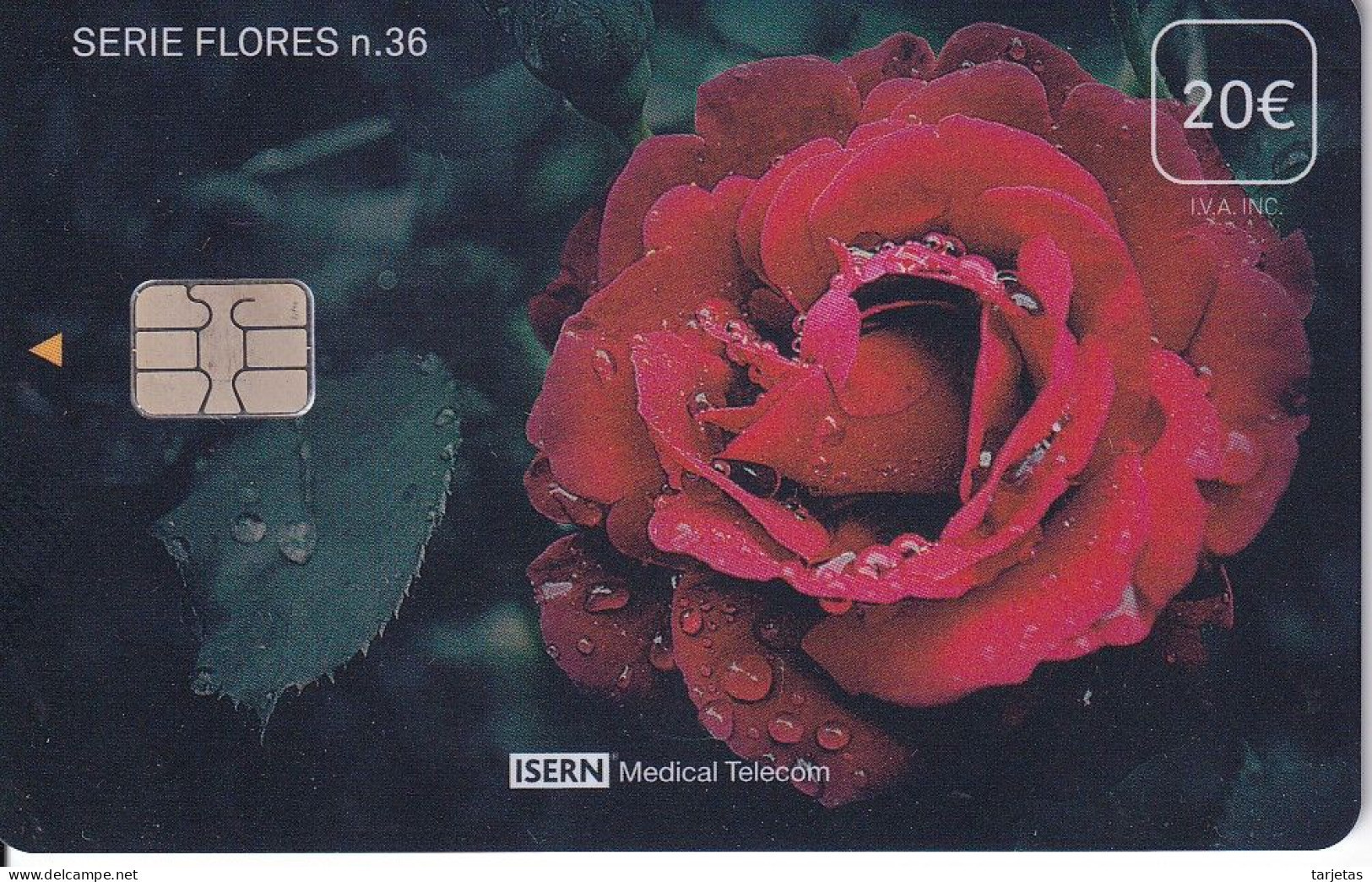 ISN-382 TARJETA DE ISERN DE LA SERIE FLORES Nº36 (FLOR-FLOWER-ROSA) - Basisuitgaven