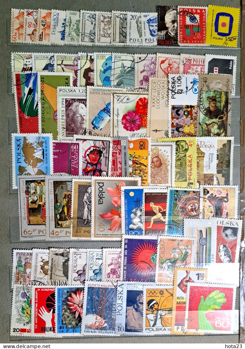 POLAND POLSKA 100 DIFFERENT USED STAMPS LOT KILOWARE MIX HOROSKOPE , ANIMAL - Altri & Non Classificati