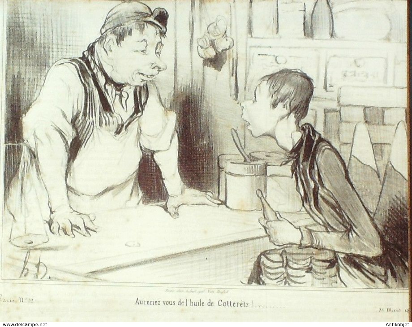 Lithographie Daumier Honoré Signée Paris 22 1839 - Stiche & Gravuren