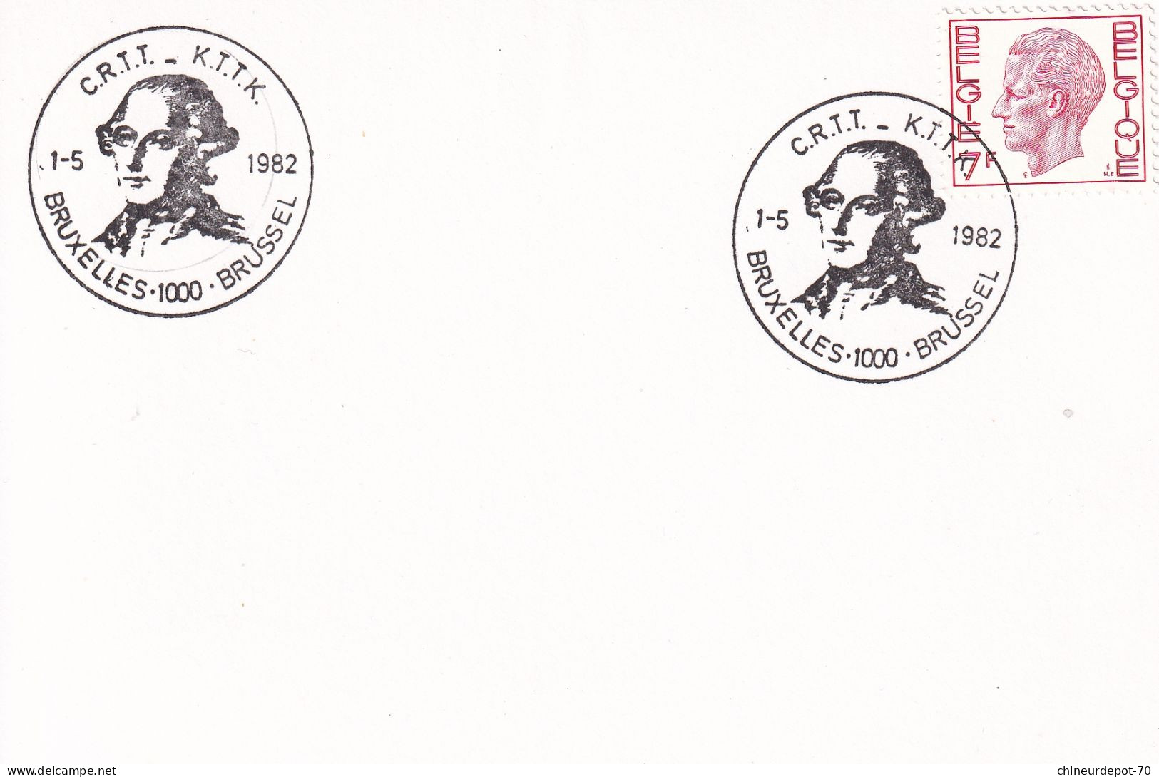 Lettres & Documents  Belgique België Belgium Bruxelles1982 - Storia Postale