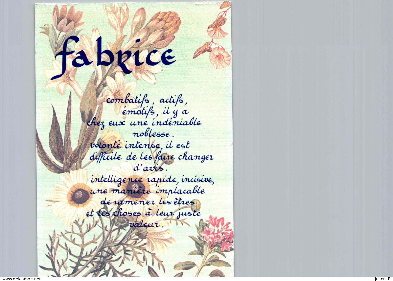 Fabrice, Edition ICDF - Voornamen