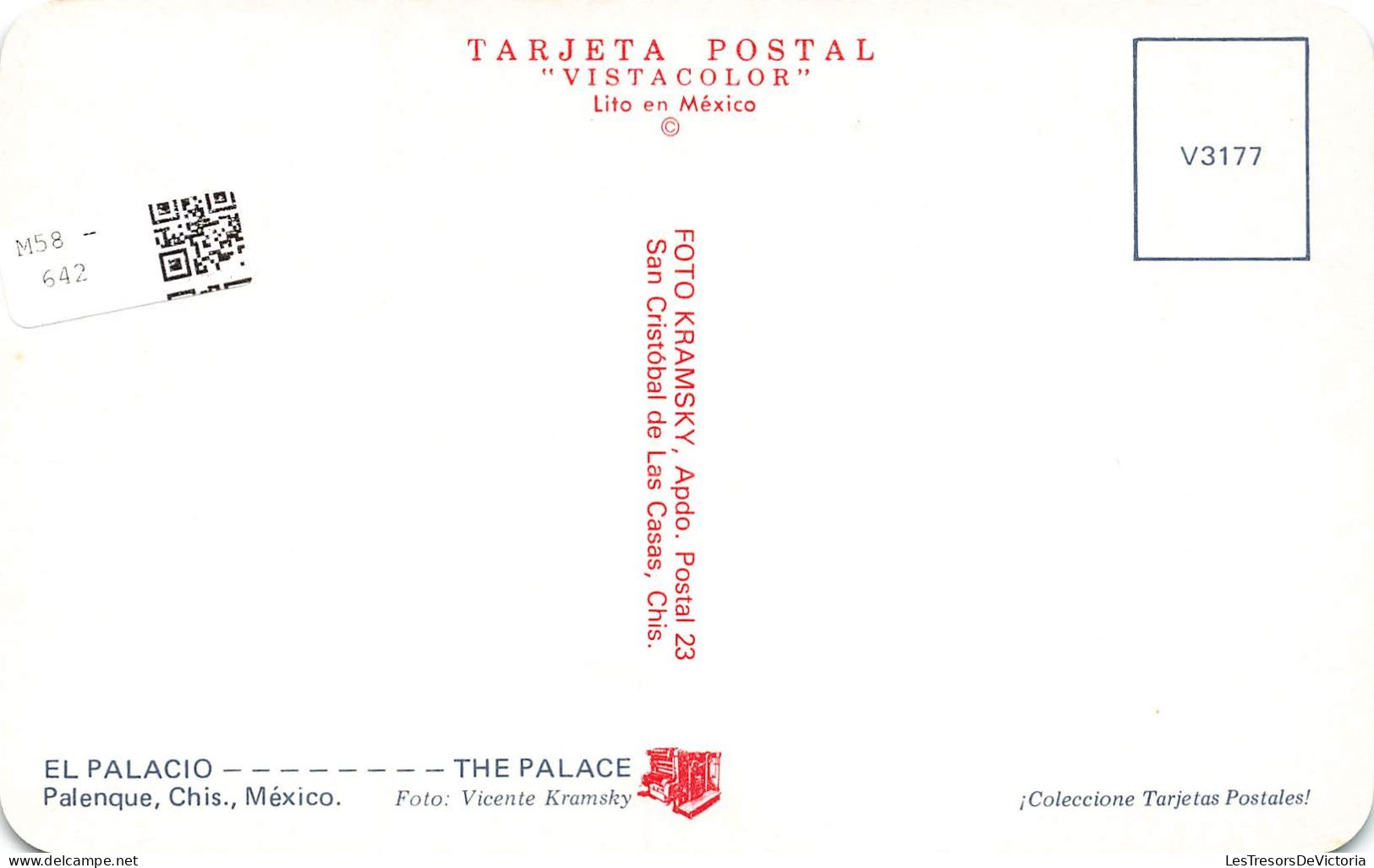 MEXIQUE - El Palacio - The Palace - Palenque Chis Meixco - Animé - Carte Postale - Mexiko
