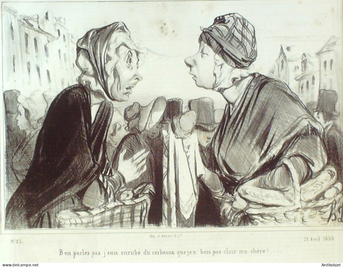 Lithographie Daumier Honoré Signée Paris 25 1839 - Stiche & Gravuren
