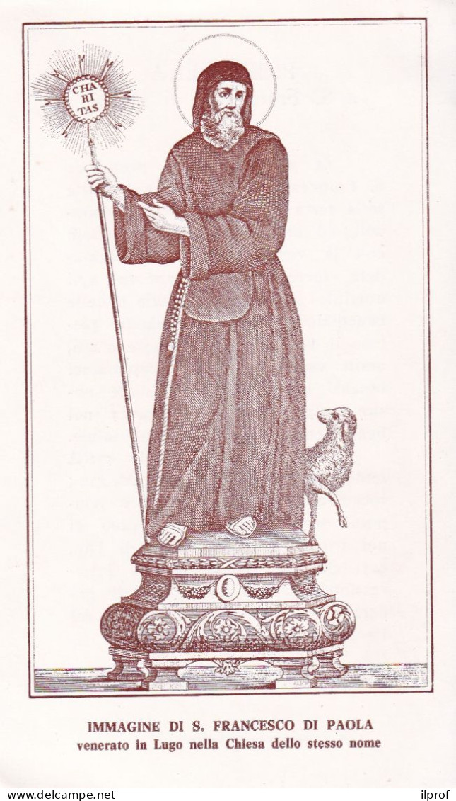 San Francesco Di Paola Statua In Lugo - Santino Con Preghiera  Rif. S453 - Religion &  Esoterik