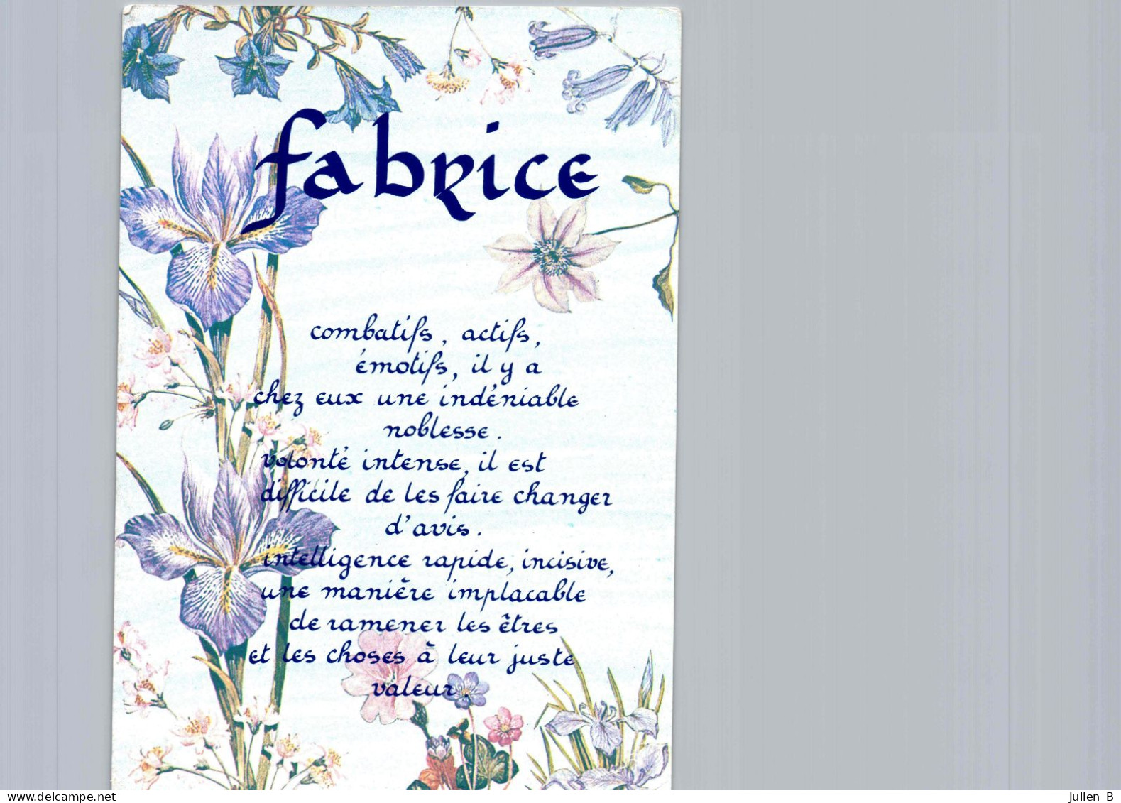 Fabrice, Edition ICDF - Voornamen