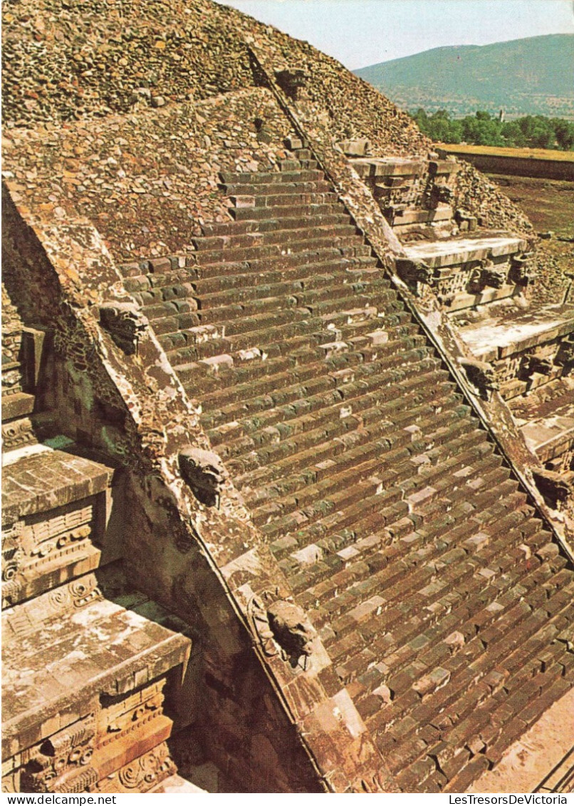 MEXIQUE - Front View Of The Temple Of Quetzalcoatl - Escalier - Carte Postale - Mexico