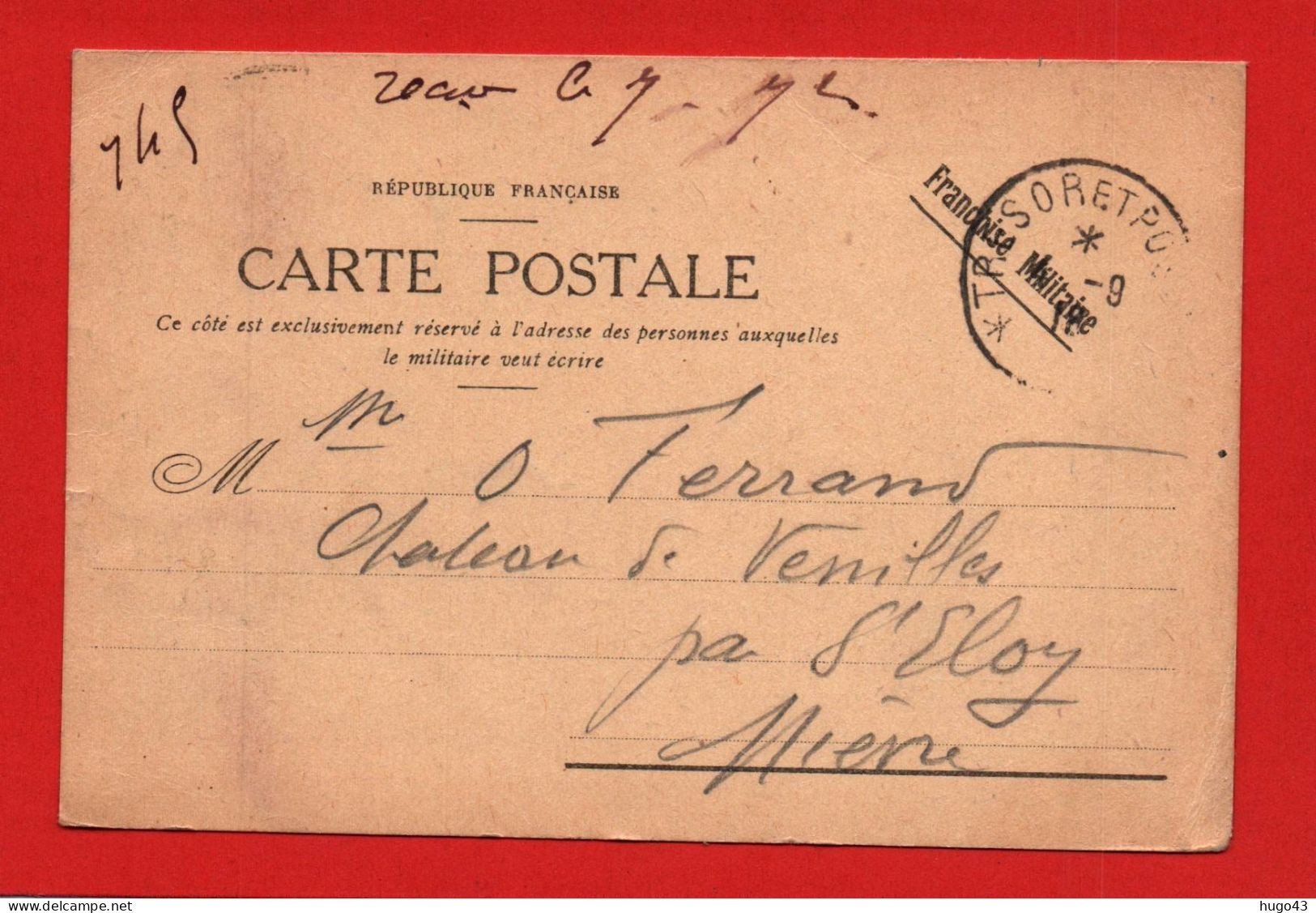 CARTE POSTALE  DES ARMEES DE LA REPUBLIQUE  - TRESOR ET POSTES 1918 - Lettres & Documents