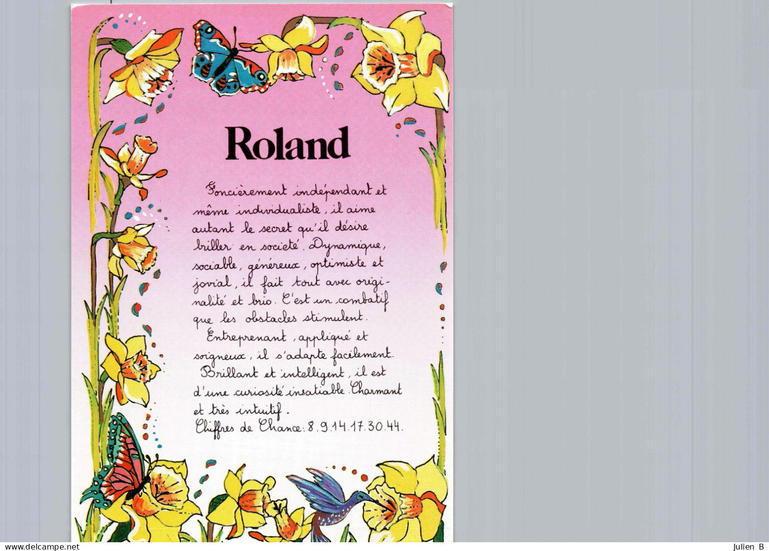 Roland, Edition André Barthelemy - Prénoms