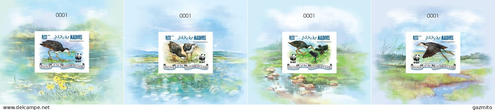 Maldives 2013, Animals, WWF, Birds, 4BF - Unused Stamps