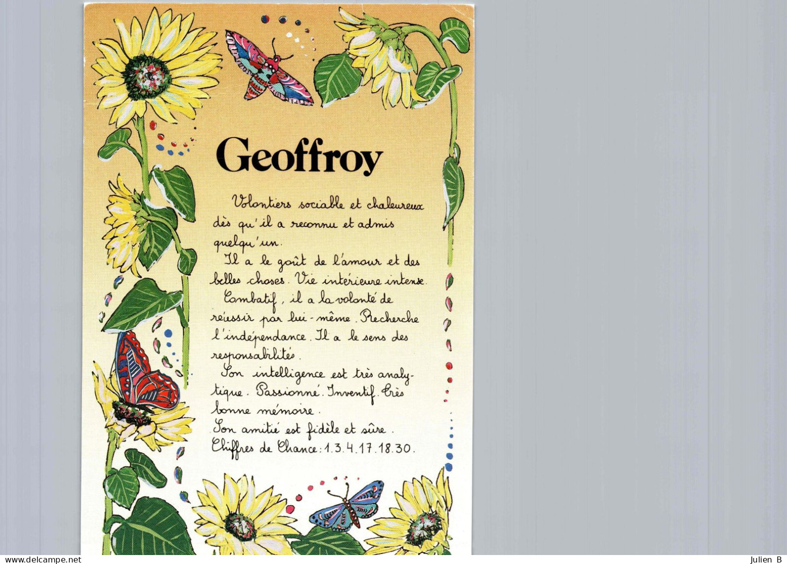 Geoffroy, Edition Andre Barthelemy - Vornamen