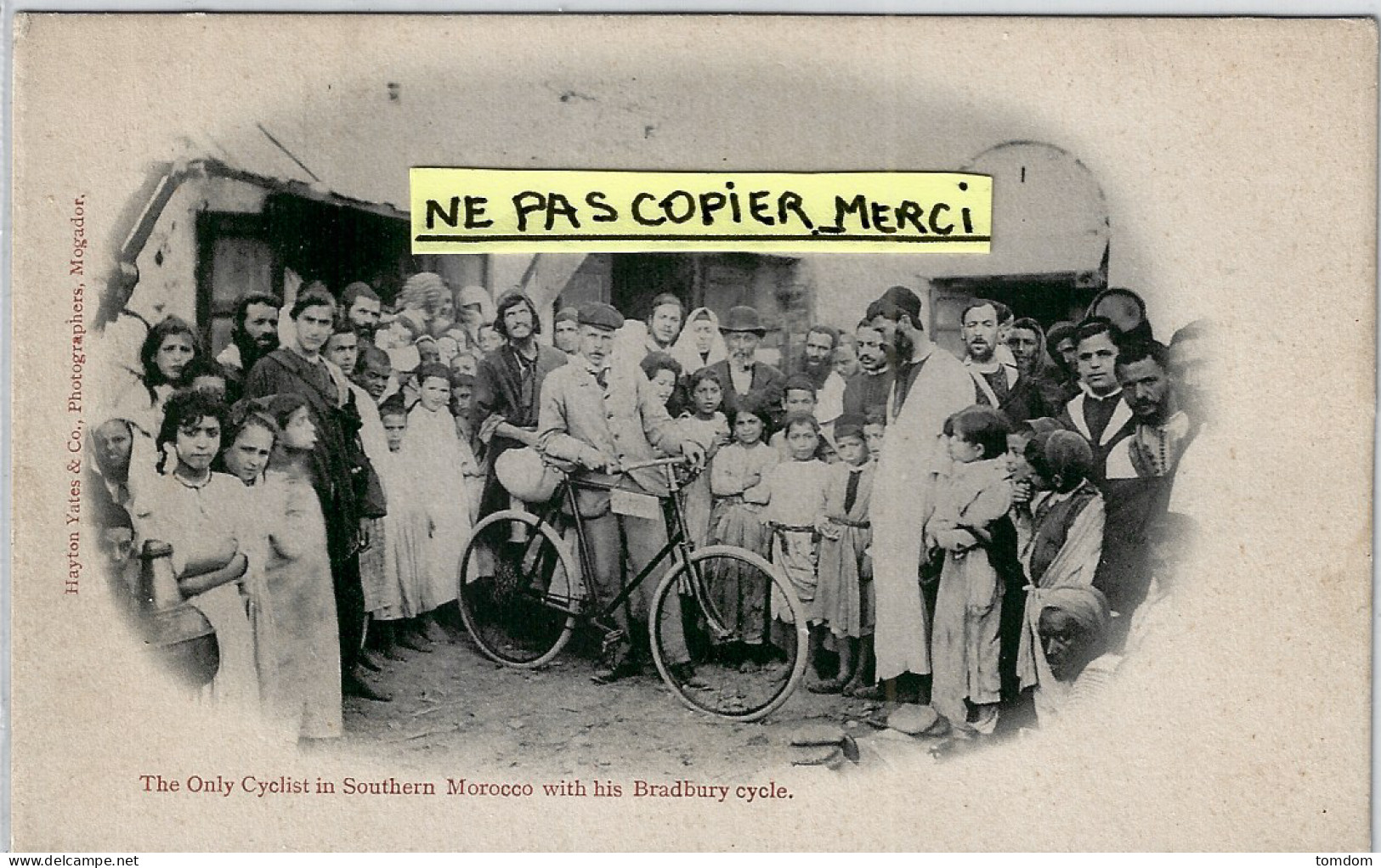 Maroc***Judaïca -Mogador,High Street,Mellah-"the Only Cyclist,in Southern Morocco With His Bradley Cycle" - Other & Unclassified