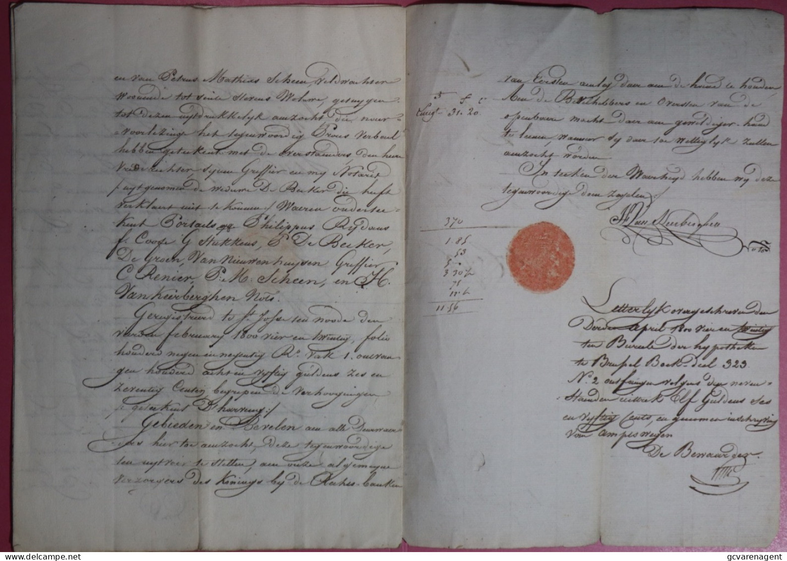 1824 VELDWACHTER VAN DIEGEM - VERKOOP.   7  BESCHREVEN BLADZIJDEN - Documenti Storici