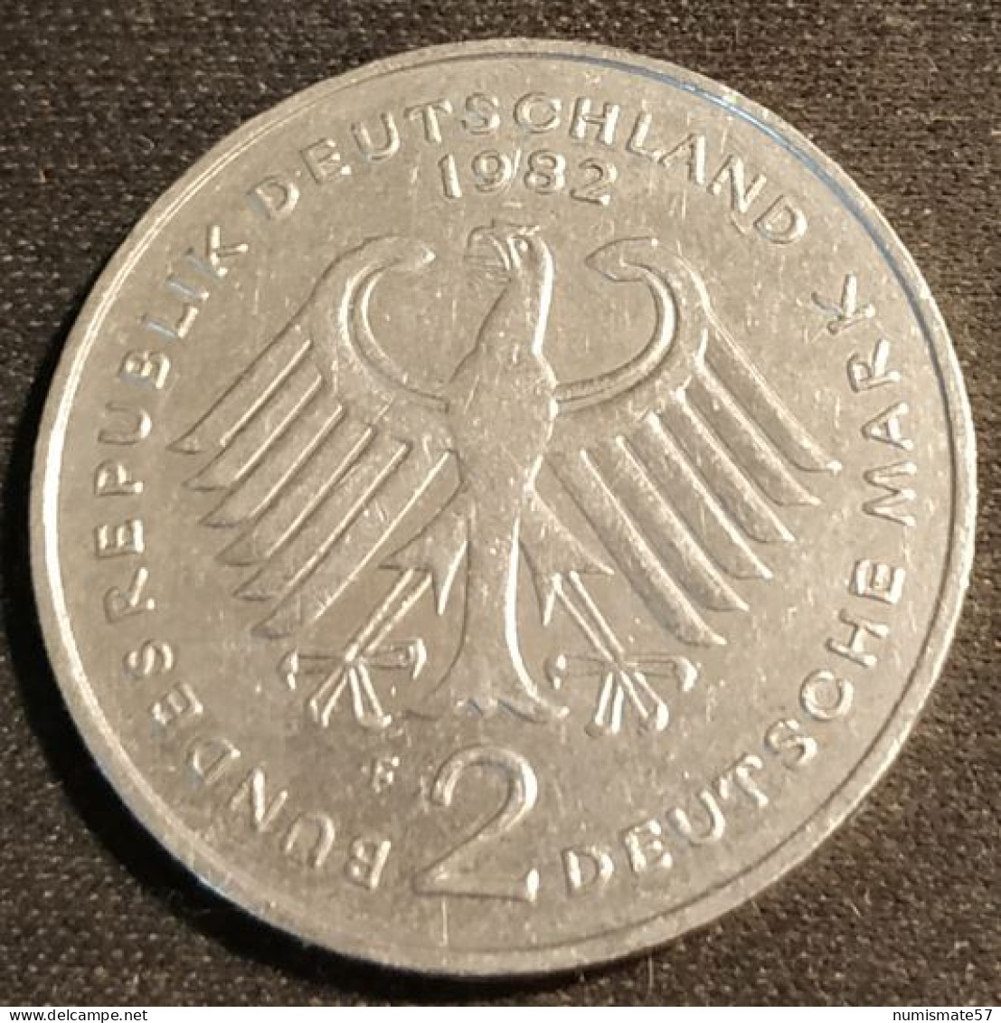 ALLEMAGNE - GERMANY - 2 DEUTSCHE MARK 1982 F - Konrad Adenauer - KM 124 - 2 Mark