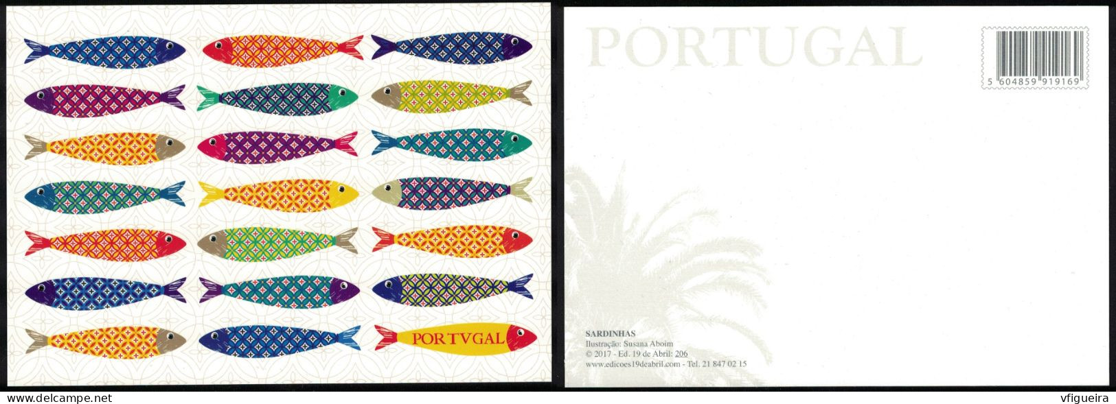 Portugal Carte Postale Postcard Illustration Sardines - Otros & Sin Clasificación