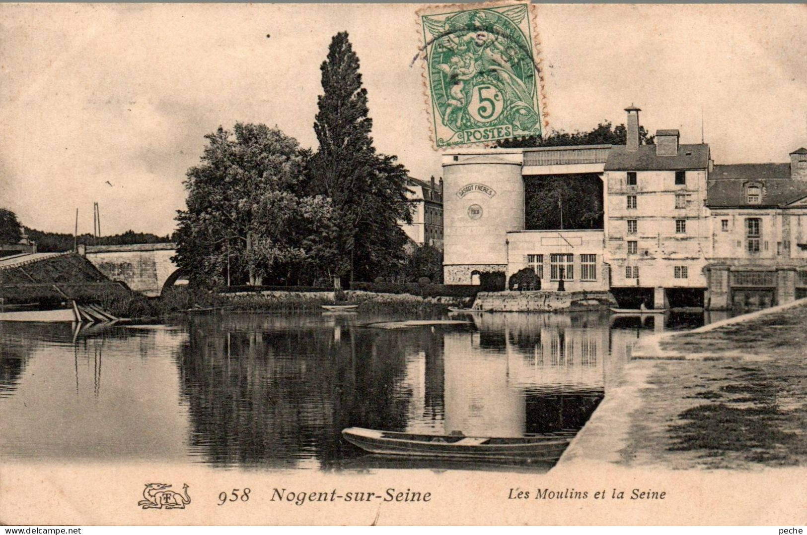 N°2295 W -cpa Nogent Sur Seine -les Moulins Et La Seine- - Nogent-sur-Seine