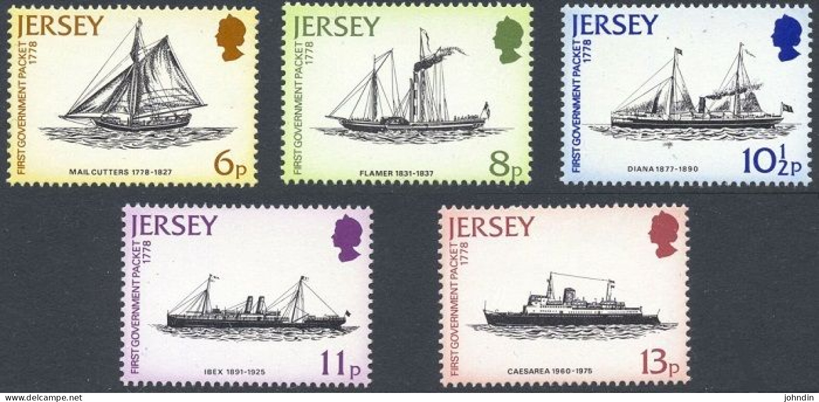 1978 Jersey Mail Packet Service Ships Set Of 5 Stamps SG 197 To 201 UM/MNH - Jersey