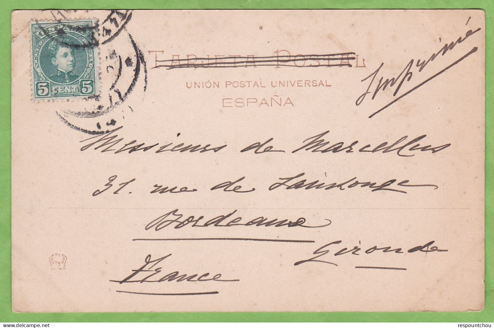 Rare Raro CPA Précurseur Dos Simple BERMEO Vista General ( VIZCAYA ) País Vasco - Vizcaya (Bilbao)