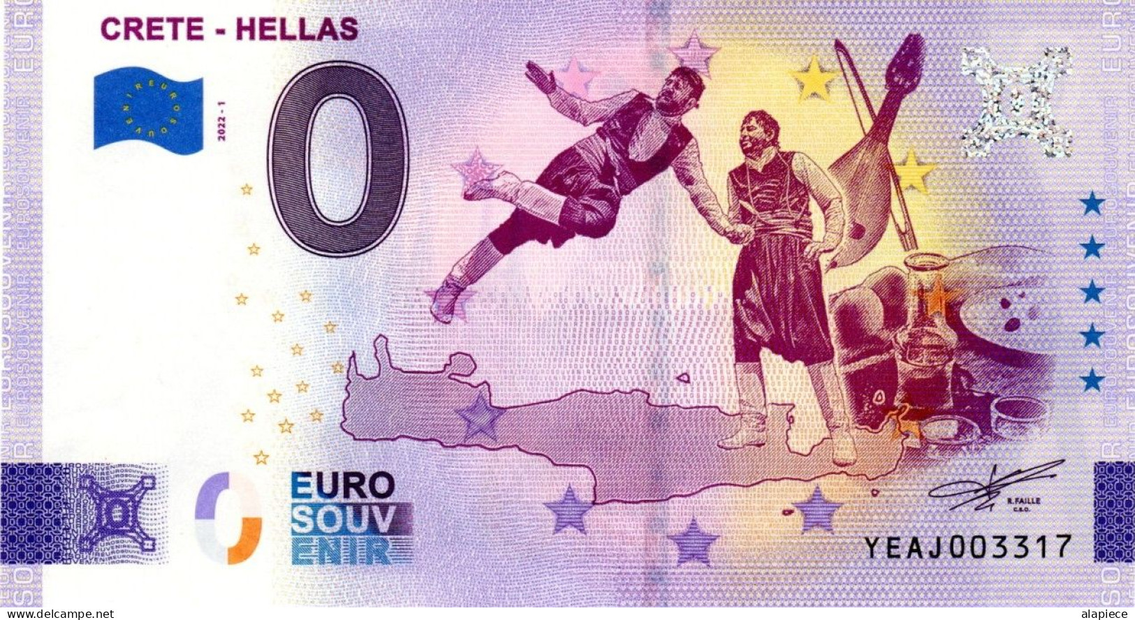 Billet Touristique - 0 Euro - Grèce - Crète (2022-1) - Essais Privés / Non-officiels