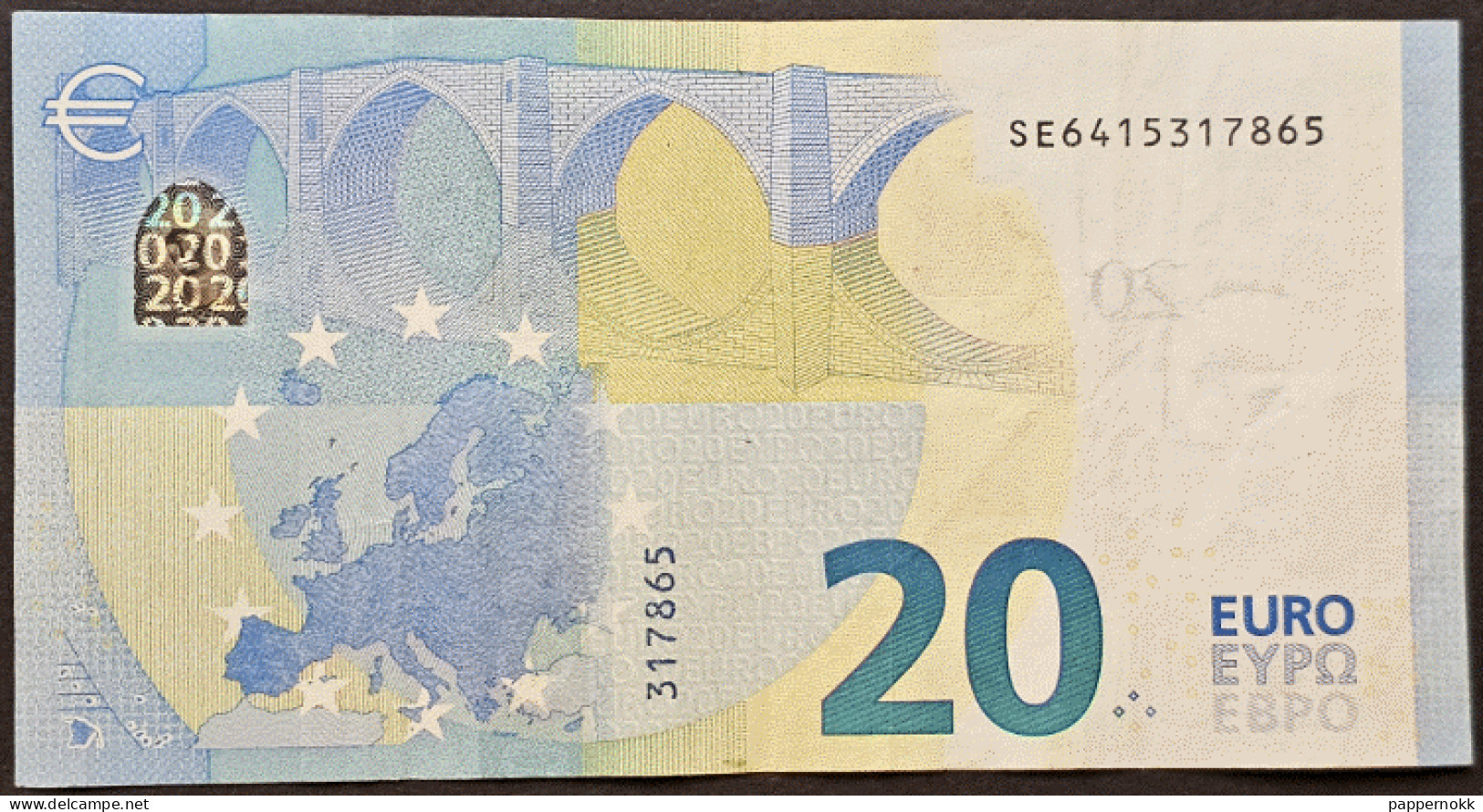 20 Euro 2° Serie Italia  S020 F2 - SE6415... Circulated (pochino)  Draghi - 20 Euro