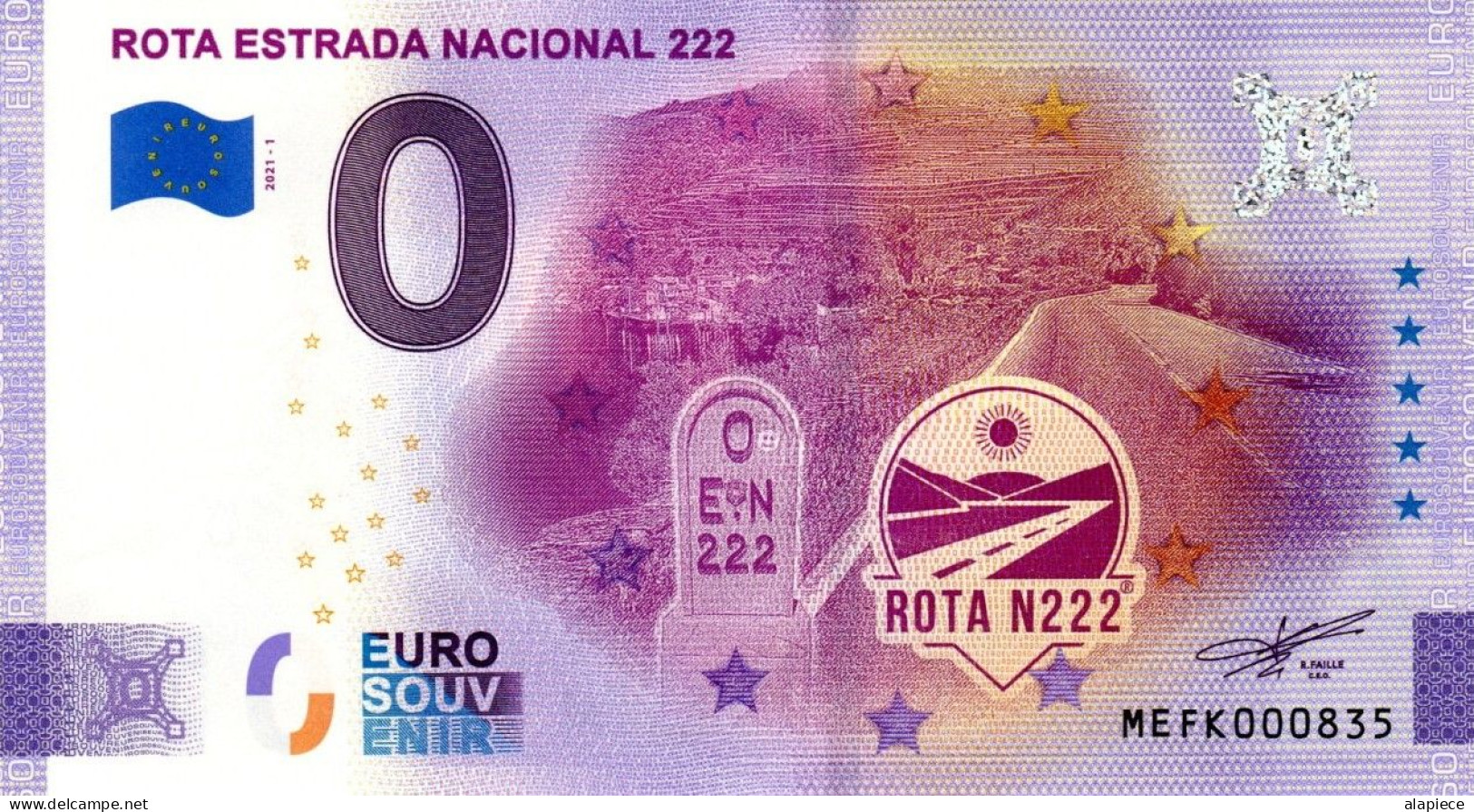 Billet Touristique - 0 Euro - Portugal - Rota Estrada Nacional 222  (2021-1) - Essais Privés / Non-officiels