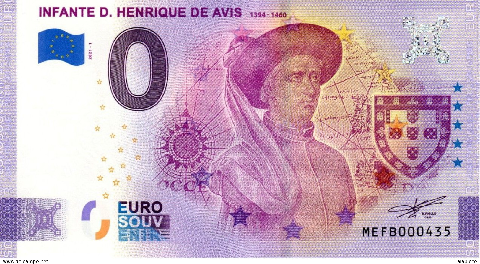 Billet Touristique - 0 Euro - Portugal - Infante D.Henrique De Avis (2021-1) - Essais Privés / Non-officiels