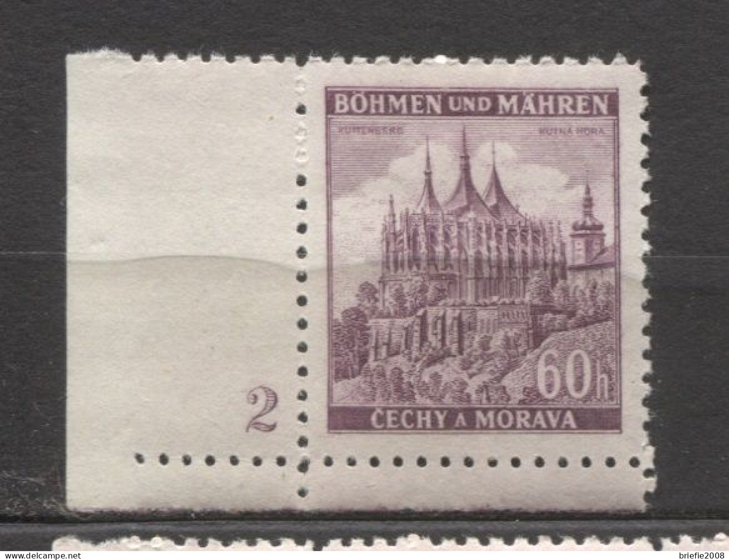 Böhmen Und Mähren # 27 Platten-Nr. 2 Schmaler Unterrand Aus 100erBogen, Postfrisch - Unused Stamps