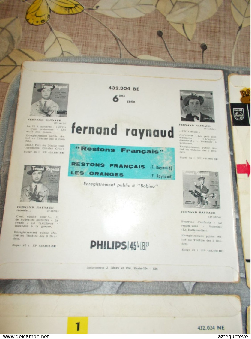 5 VINYL FERNAND REYNAUD 45 T EP - Formats Spéciaux