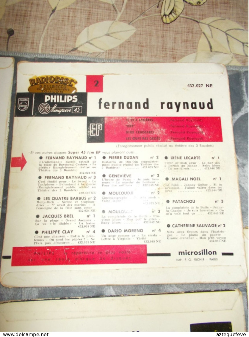 5 VINYL FERNAND REYNAUD 45 T EP - Special Formats