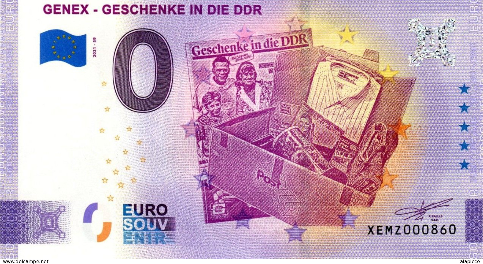 Billet Touristique - 0 Euro - Allemagne - Genex - Geschenke In Die DDR (2021-59) - Private Proofs / Unofficial