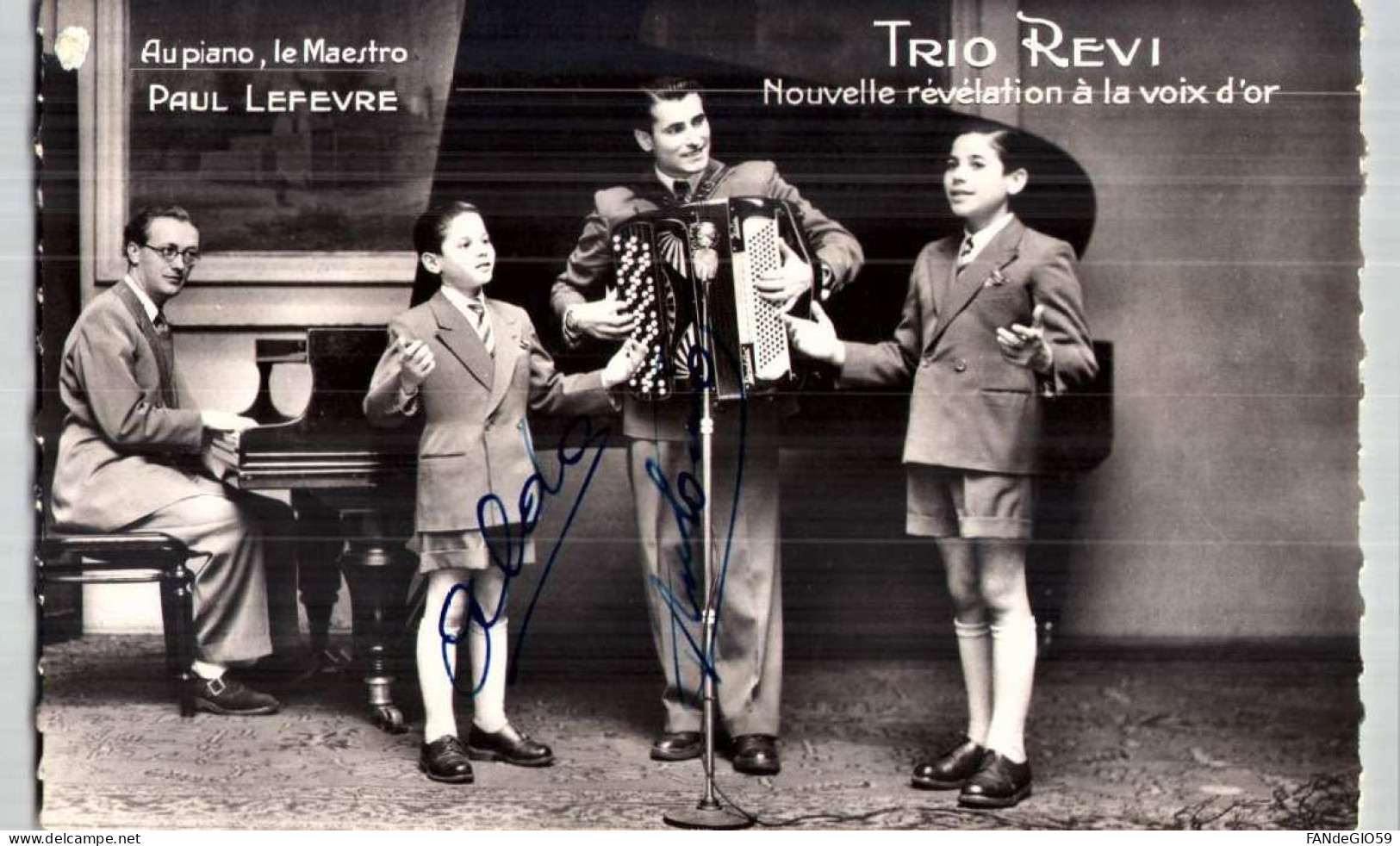 BRUSSEL BRUXELLES TRIO REVI EN PAUL LEFEVRE PIANO EN ACCORDEON - SIGNATURE - / 109 - Beroemde Personen