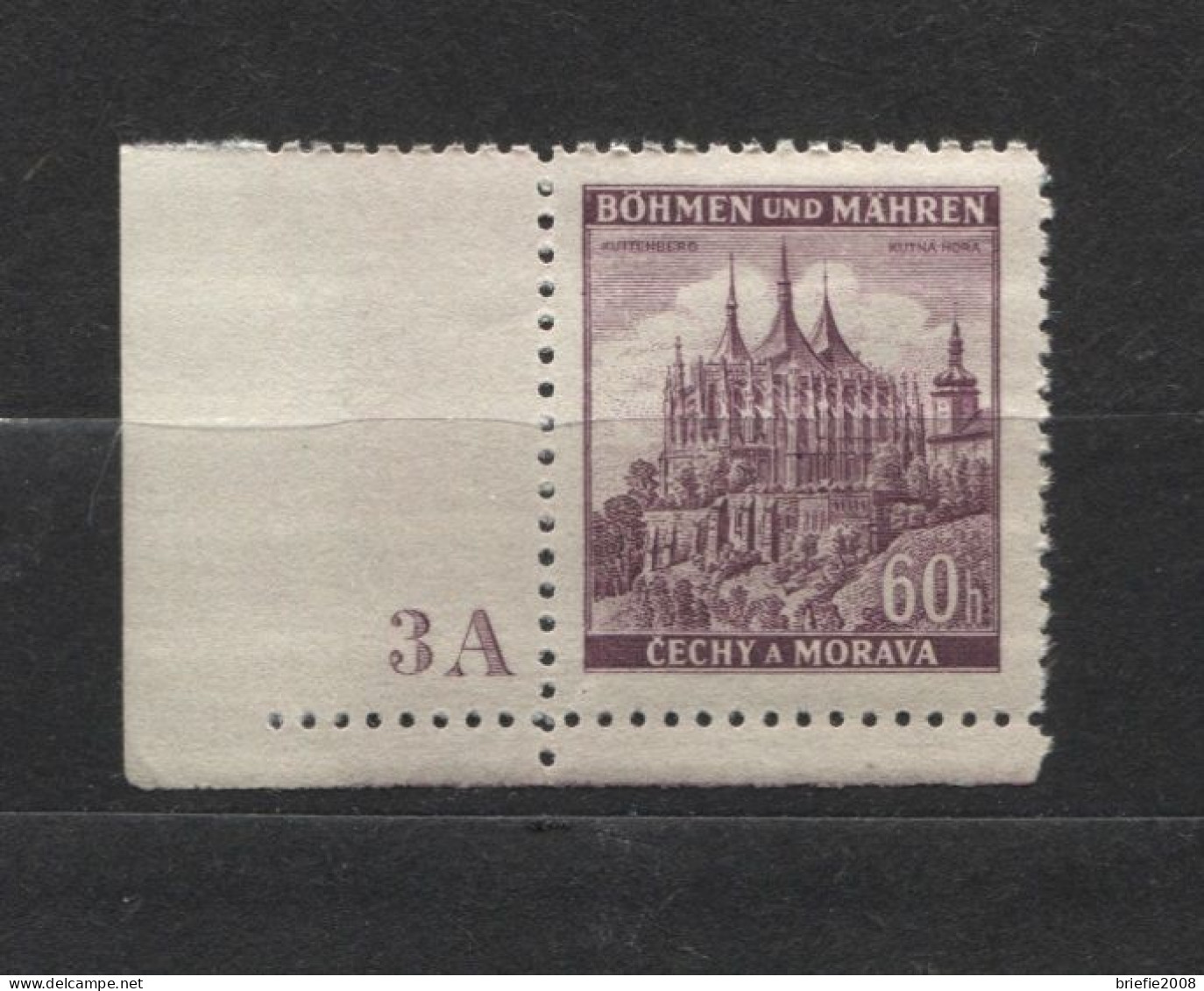 Böhmen Und Mähren # 27 Platten-Nr. 3A Schmaler Unterrand Aus 100erBogen, Postfrisch - Unused Stamps