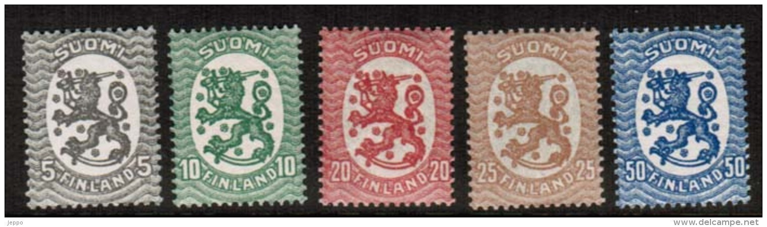 1919  Finland Republic 5 Different Between Michel 69 - 82 MNH **. - Nuovi